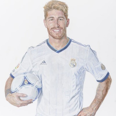 SERGIO RAMOS · Óleo sobre lienzo · 100x81cm · 2015