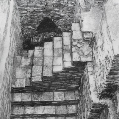 ESCALERAS · Carboncillo sobre papel · 64x45cm · 2012