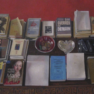 LIBROS DE B.H.L. · Óleo sobre lienzo · 65x130cm · 2006