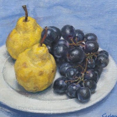 PERAS UVAS · Óleo sobre lienzo · 24x19cm · 2013