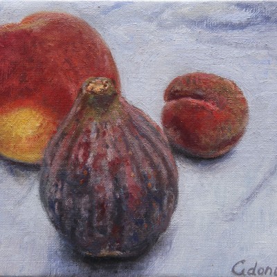 TRES FRUTAS · Óleo sobre lienzo · 19x24cm · 2014