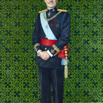 Felipe VI con la cruz de la Orden de Alcantara · Óleo sobre lienzo· 220x130cm · 2021